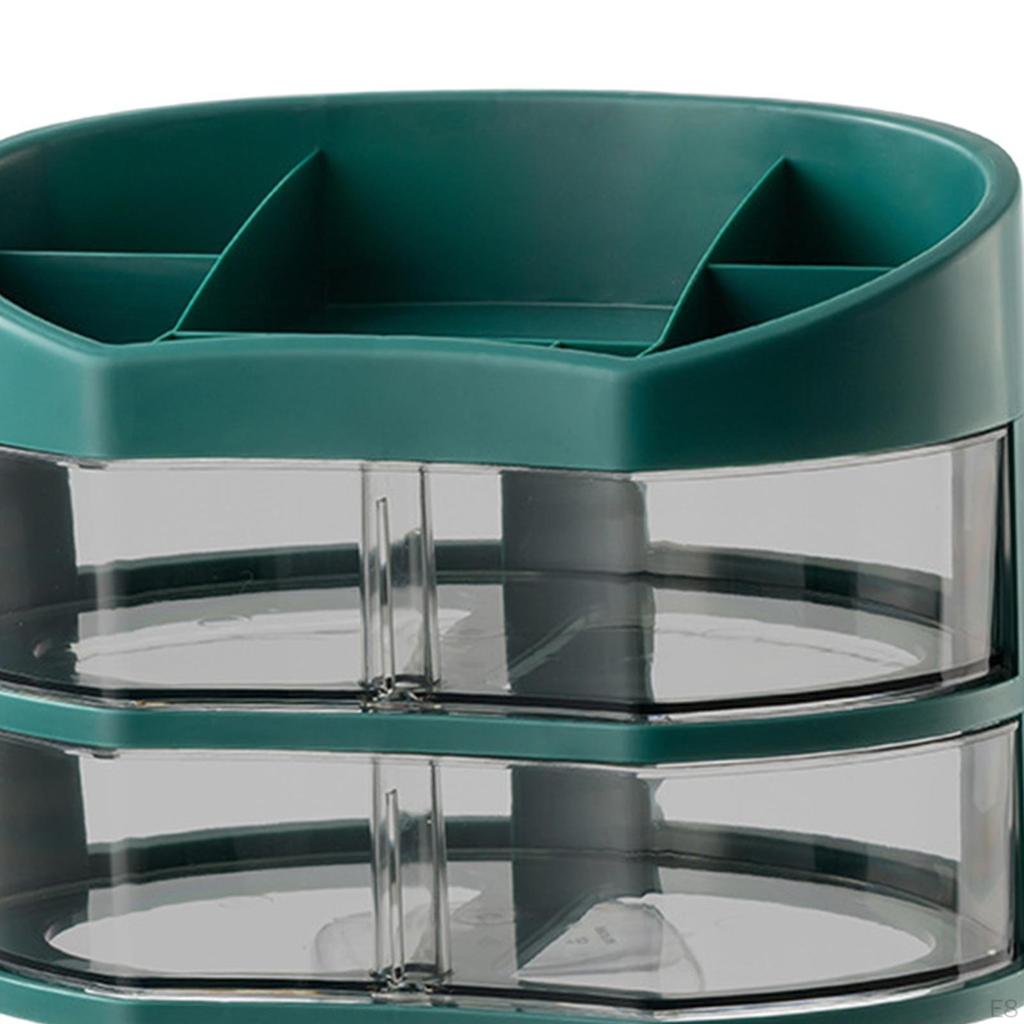 Jewelry Container with Rotatable Drawers Cosmetic Storage Box for Lipstick Dorms