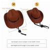 Adjustable Pet Cowboy Hat Cute Cats Triangle Scarf Pet Western Cowboy Hat Set  Birthday Party