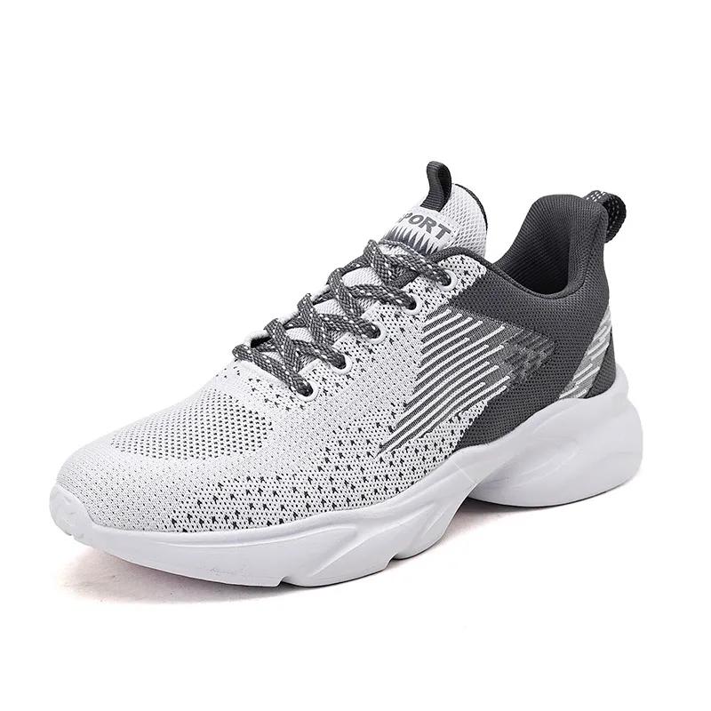 Men's casual sports shoes flying woven lightweight outdoor breathable mesh running shoes jogging training fitness men's shoes