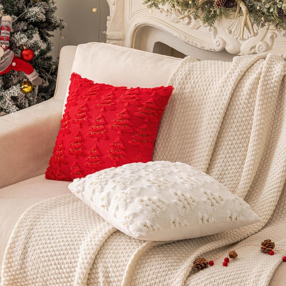 Christmas Tree Pillow Covers Golden Light String Cushion Case New Pillow Cases  for Xmas Party
