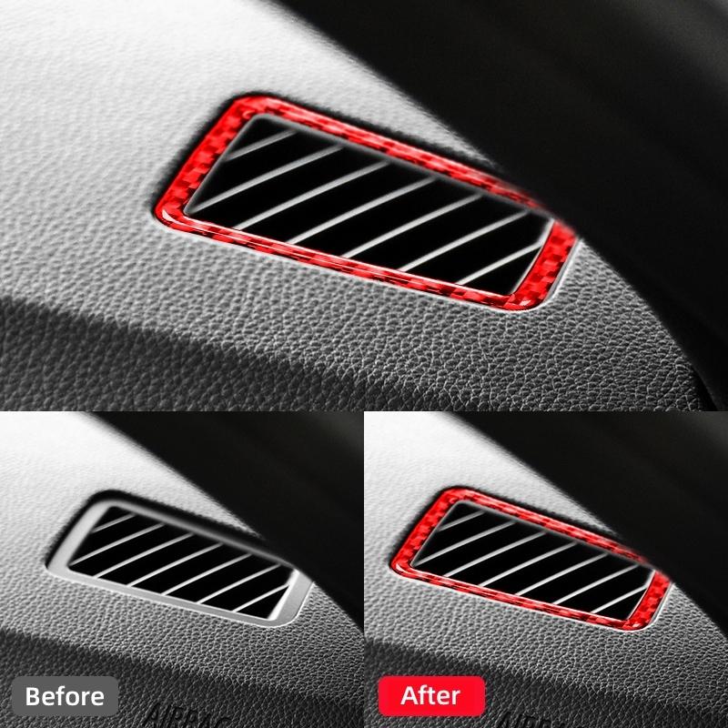 For BMW 3 Series E90 2005-2012 Accessories Carbon Fiber Interior Car Dashboard Air Outlet Decoration Frame Trim Cover Stickers