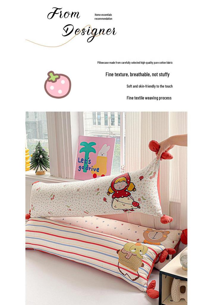 2026 Cotton Appliqué Embroidery Removable Washable Long Cushion 32x100cm