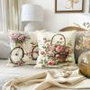 Country Flower Bicycle Pattern Printing Pillowcase Home Room Decoration Pillow Cover Living Room Sofa Chair Cushion Cover