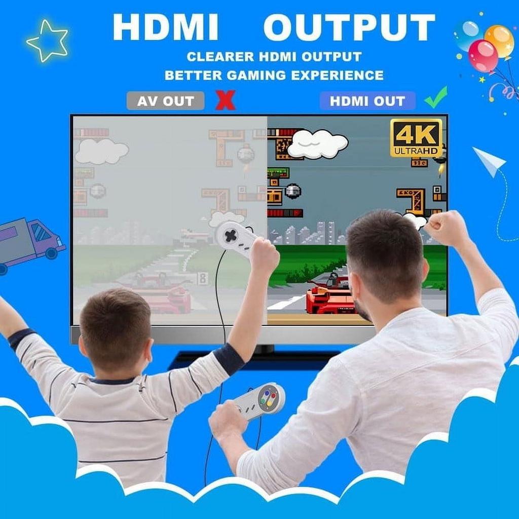 Classic Retro Mini Controllers,HDMI HD Built-in 821 Classic Plays with 2 Controllers, Children Gift, Birthday Gift Happy Childhood Memories