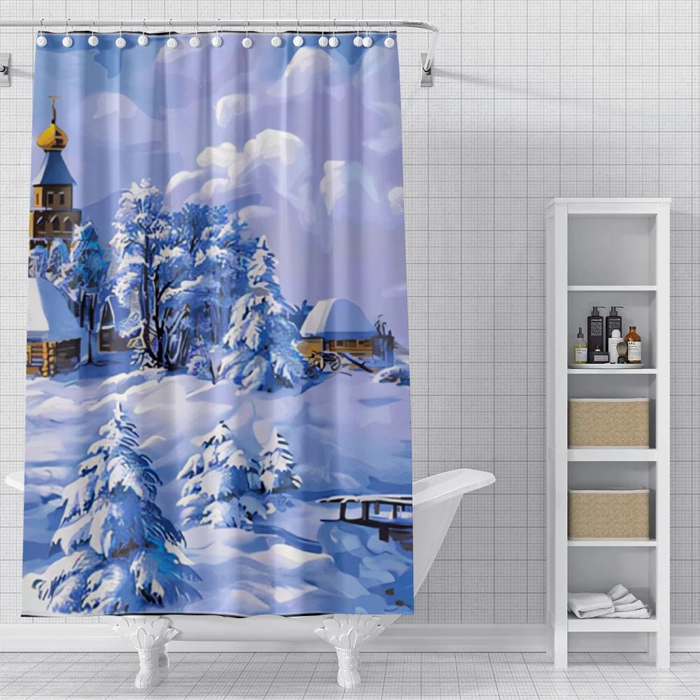 Home Shower Curtains For Bathroom Landscape Animals Waterproof Fabric Bathroom Curtains Modern Shower Curtain 180X200 240X200
