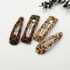 2Pcs Rectangular Drop-shaped Retro Hair Clips Korean Plush Leopard Hair Clips Female Personalized Hair Clips Headdress
