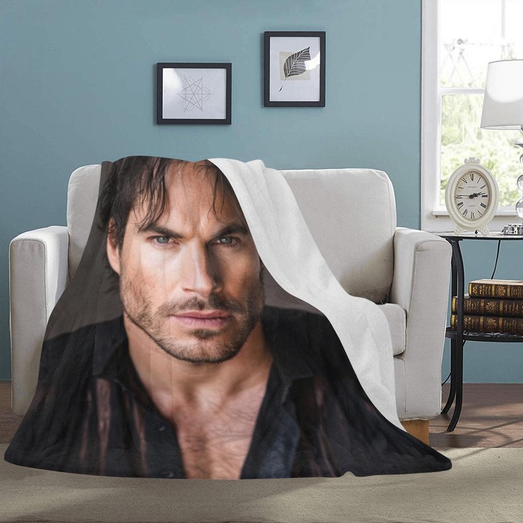 HUGE BEST PRICE Ian Somerhalder Blanket Fleece Travelling Birthday Gifts Valentines Day