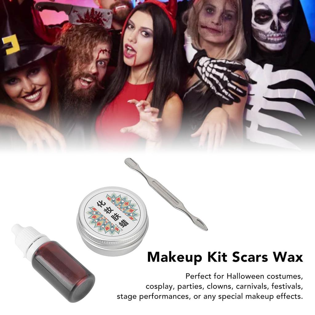 0.53oz Scar Wax 10ml Fake Blood Artificial Wound Modeling Blood Skin Wax with Spatula