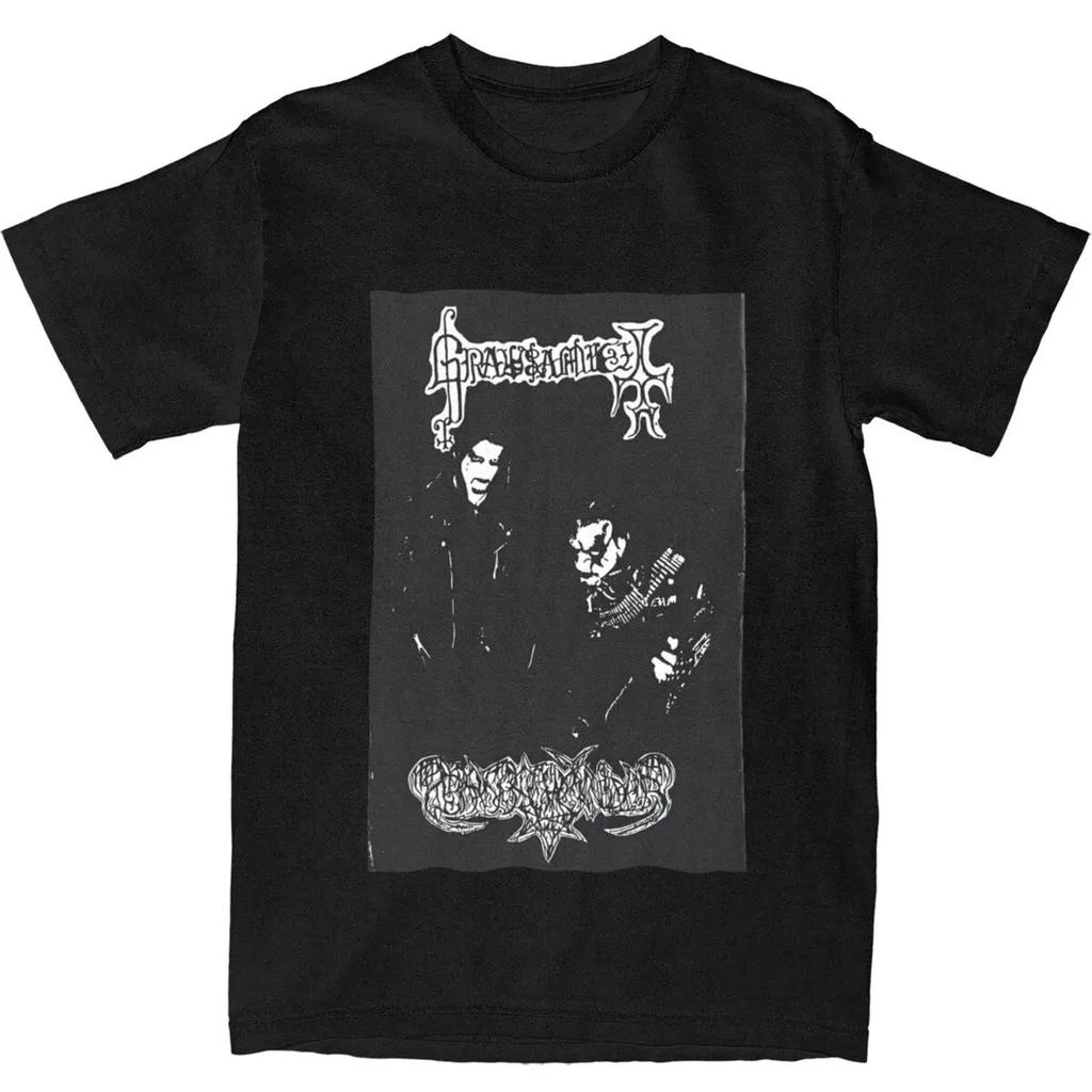 Sommarmode herr T-shirt Grausamhet musik black metal gotisk T-shirt Herr avslappnad lös ren bomullstopp