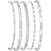 Gold Bracelets Set for Women Non Tarnish Trendy,14K Gold Plated Dainty Stackable Paperclip Cuban Link Chain Bracelets, Simple Cute Cuff Bracelets