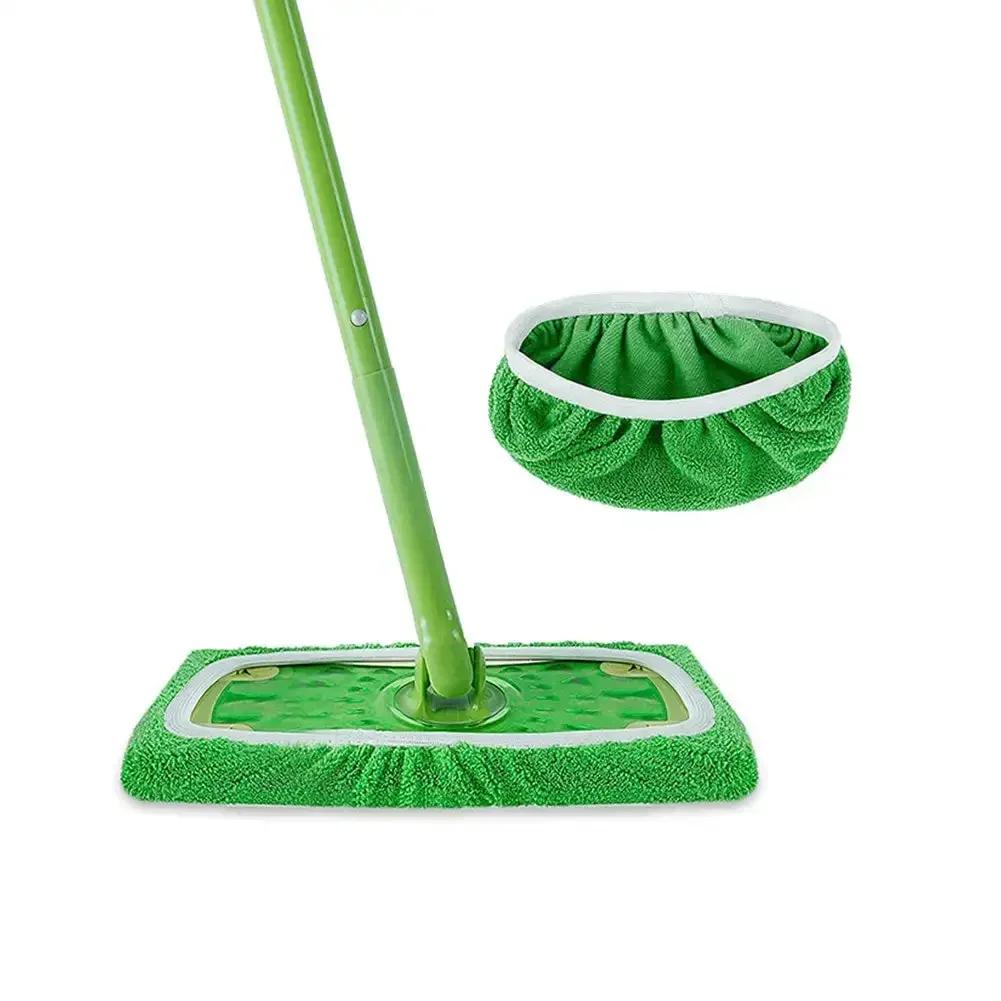 

Fancyfamily 1PC Thickened Elastic Band Flat Mop Pads Replacement Rotary Sweeper Mop Washable Wet Mopping Cloth S