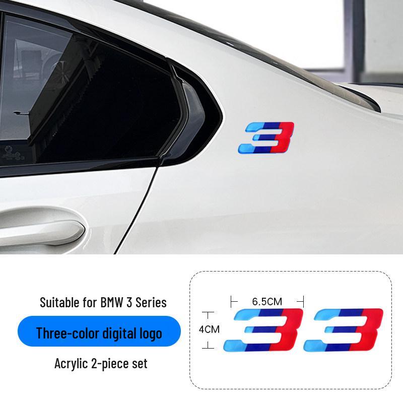 

Acrylic Rear Triangle Number Logo Stickers for BMW 3 Series i3 - Perfect for Modification and Decoration.