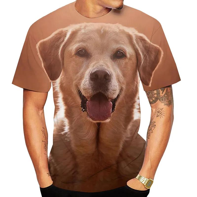 Summer Animal Dog 3D Print T-Shirts Casual Short Sleeve Streetwear Hip Hop Harajuku Men's T-shirts
