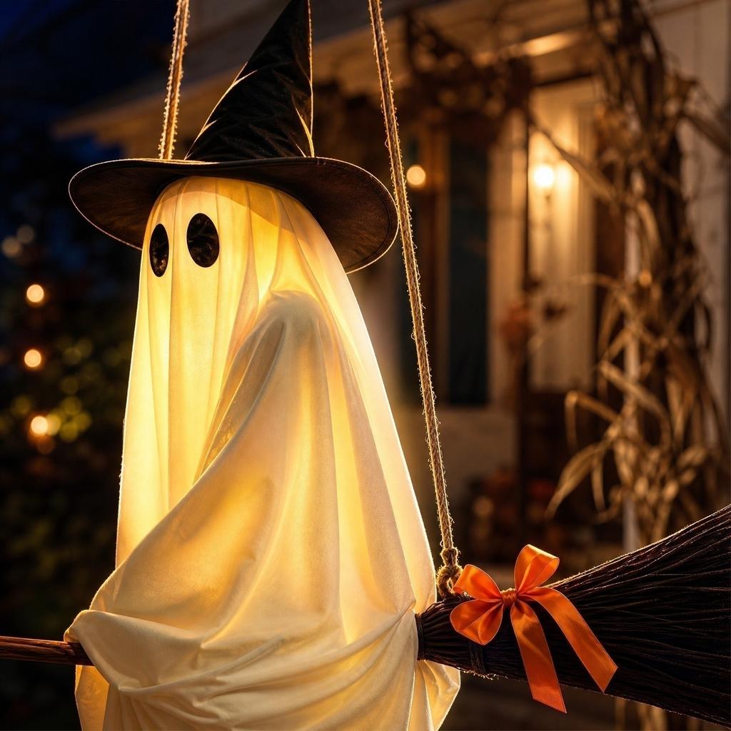 Flying Broomstick Halloween Decoration for Home Decor Party