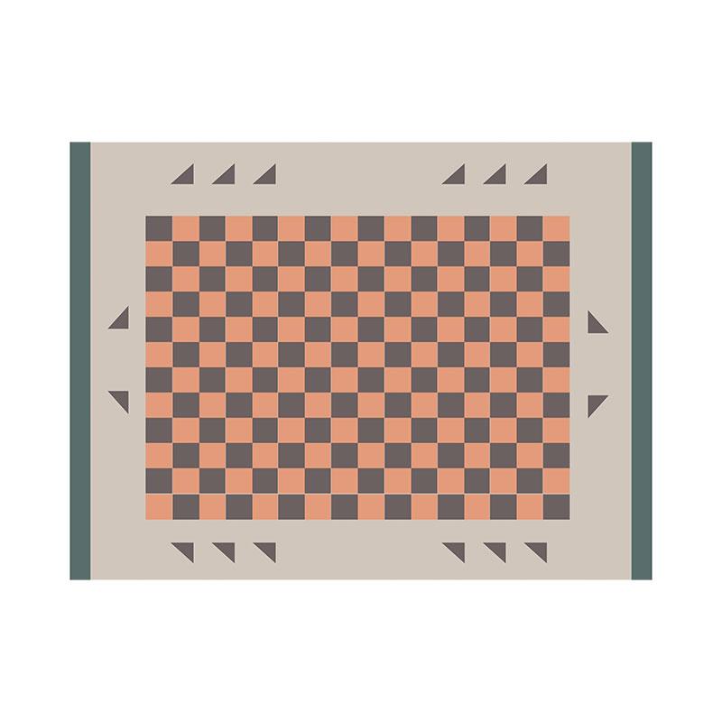 Fashion simple girl bedroom bedside carpet modern living room bedroom popular pattern carpet Checkerboard Large Area Carpets