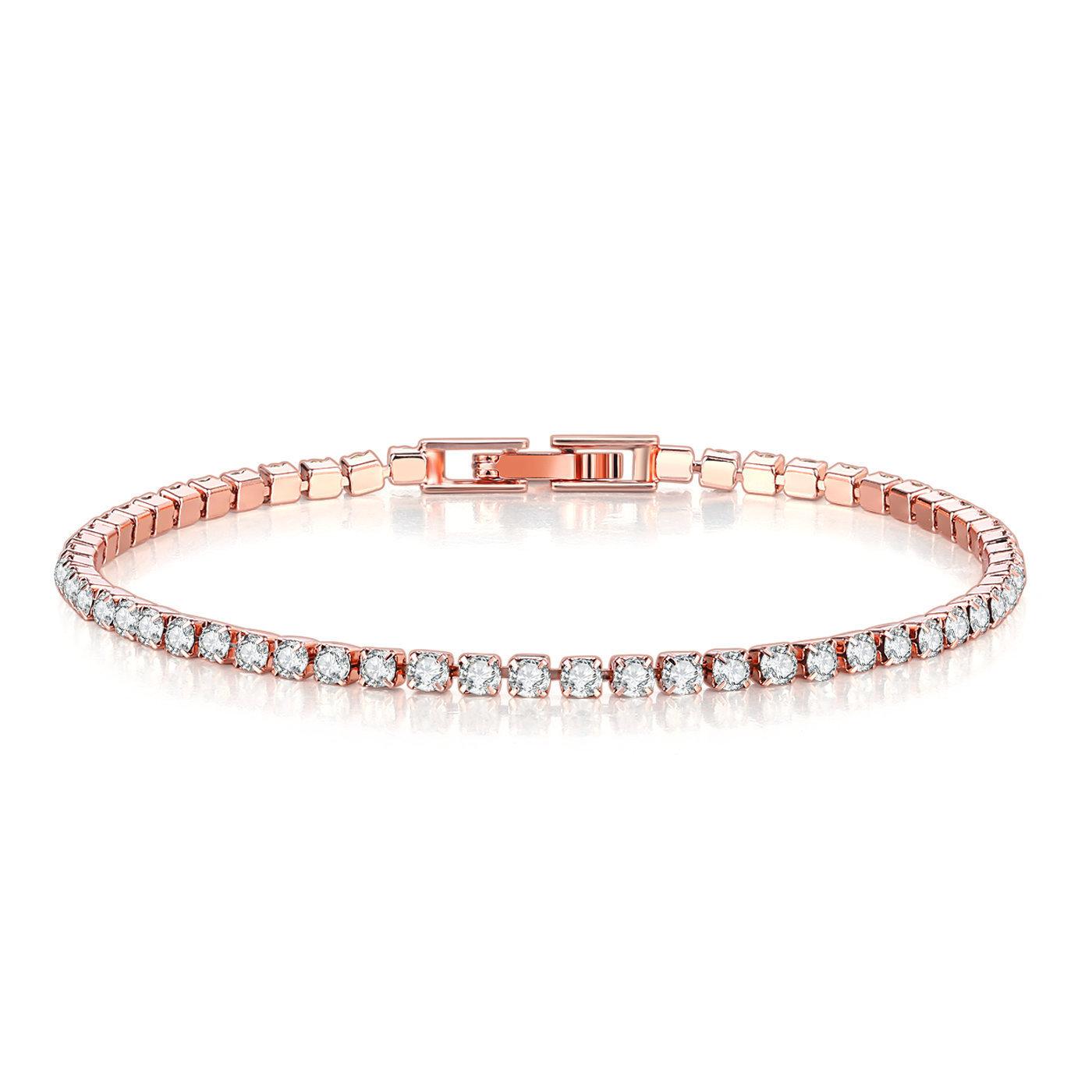 

Solid Pure Silver 15/16/17/18/19/20/21 Cm Tennis Bracelet Pave 3 Mm Round Black Jet Zircon Elegant Real 925 Jewelry for Women