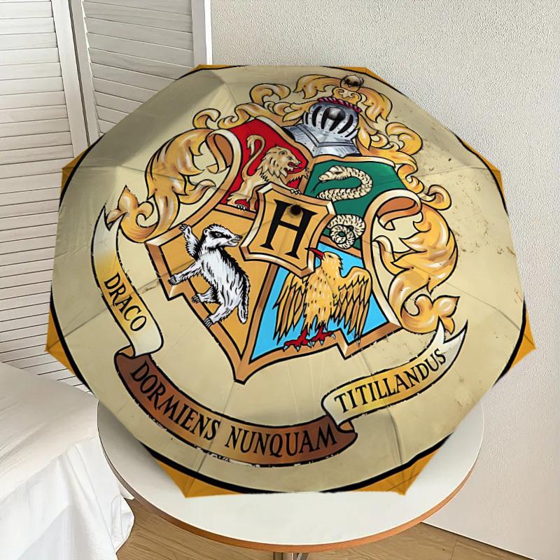 

1PC Hogwarts Crest Automatic Folding Umbrella | Vibrant Motif & Compact Design for Everyone, On-the-Go Essential - Gift-Worthy Style yy250930014