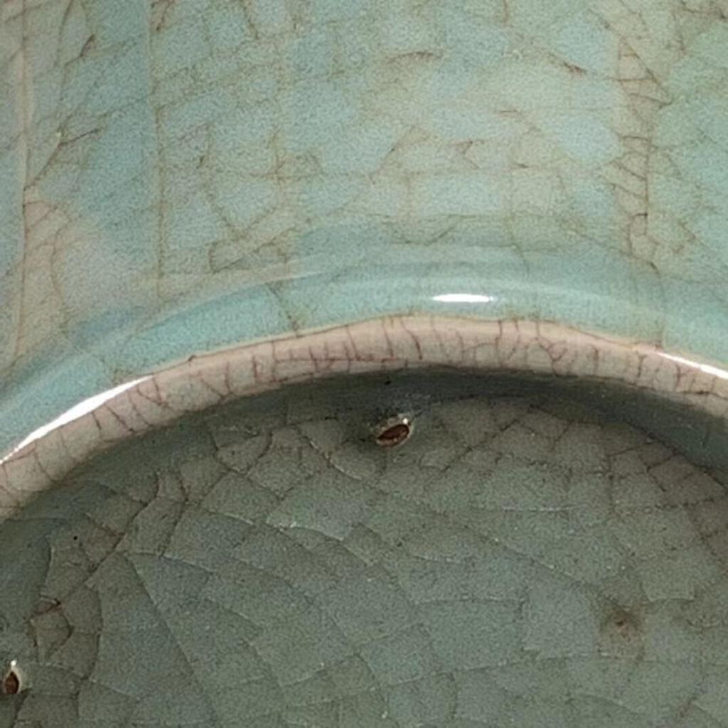 Exquis Vase Chinois en Porcelaine de la Dynastie Song, Porcelaine Ru, Vase à Double Oreille