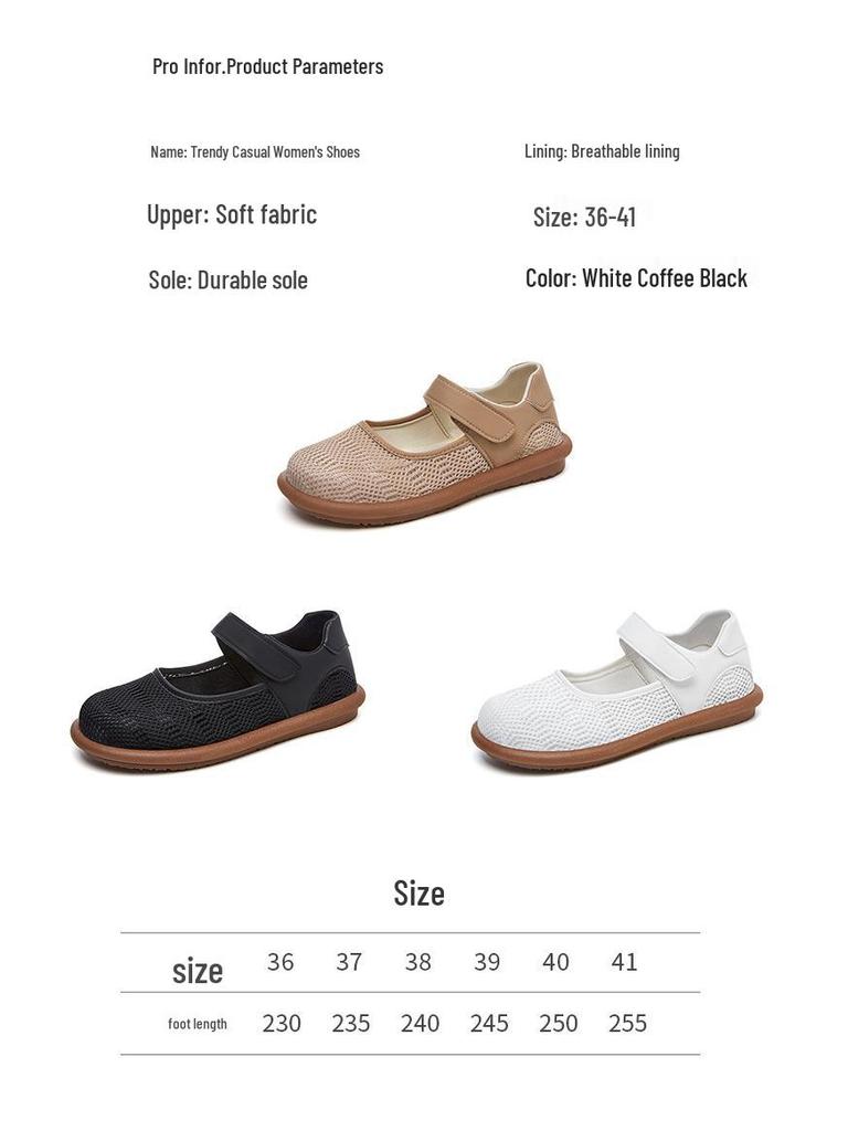 Breathable Summer Footwear for Elderly Women – Comfortable, Soft Sole Casual Shoes