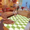 Moderner Teppich mit Karomuster für Wohnzimmer, Heimdekoration, langlebig, leicht zu reinigen, Lounge, Schlafzimmer, rutschfeste Matte, abstrakt