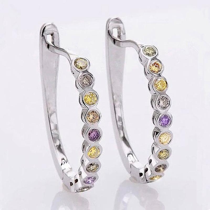 

BELLA BOX шикарные серьги-кольца U с фианитом для женщин, простой стильный дизайн, трендовые женские серьги 2021, эффектные ювелирные изделия