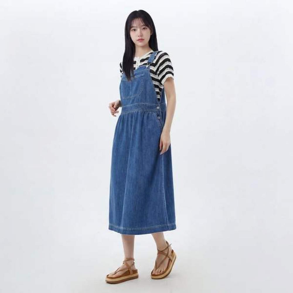 Lap Front Pocket Denim Long Play Dress As2do462