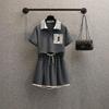 Women's Summer Embroidered Casual Shorts and Top Two-Piece Set - Korean Style, Plus Size, Sporty, Age-Reducing Fashion.