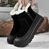 New Men's  Warm Cotton Shoe Men's Winter Slip-on Snow Boots Men for Work Ankle Boots Male Winter Thick Bottom Outdoor Casual Shoes