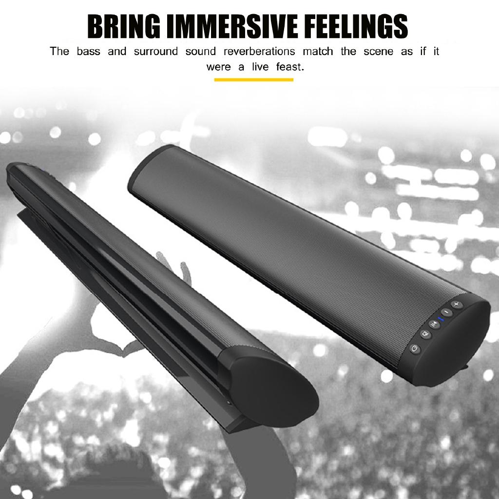2000mA Bluetooth Soundbar Dual Subwoofers Speaker Sound Bar Sub Woofer Surround Stereo Column Remote Control Home Theatre 20W