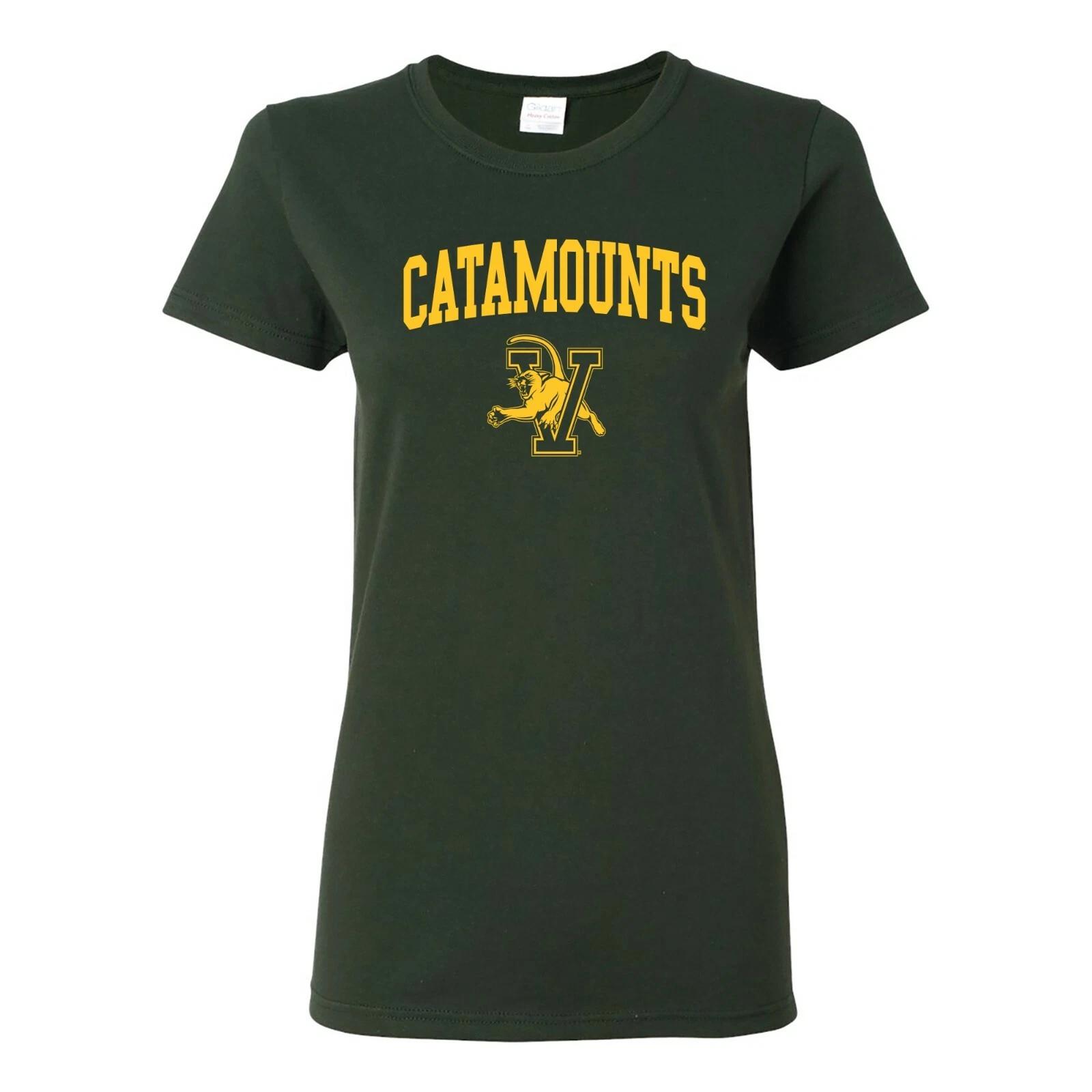 Vermont Catamounts Arch Logo Womens T-Shirt - Forest M