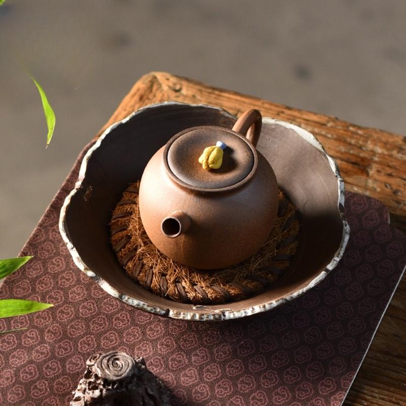 150ML Old Rock Mud Rough Pottery Tea Pot Retro Teapot Tea Kettle Tea Ceremony Tea Making Single Pot Tea Ceremony