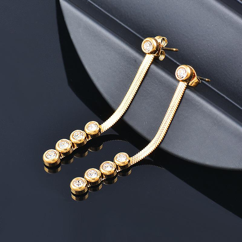 Titanium Titanium Steel White Vermiculite Gold Color Clavicle Chain