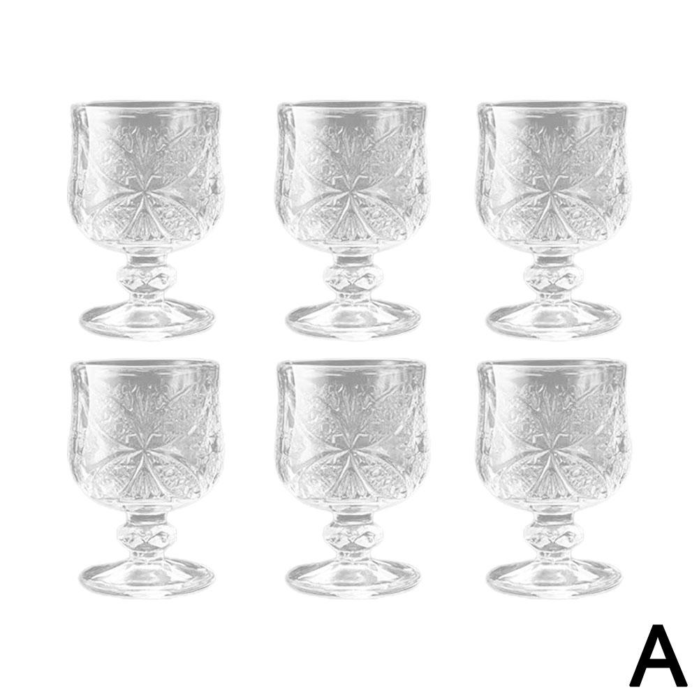 

6Pcs/Set Korean Style Wine Glass Set Engraved Cup Mini Cups Butterfly Pattern Cups Drinkware Exquisite Anniversary Gift
