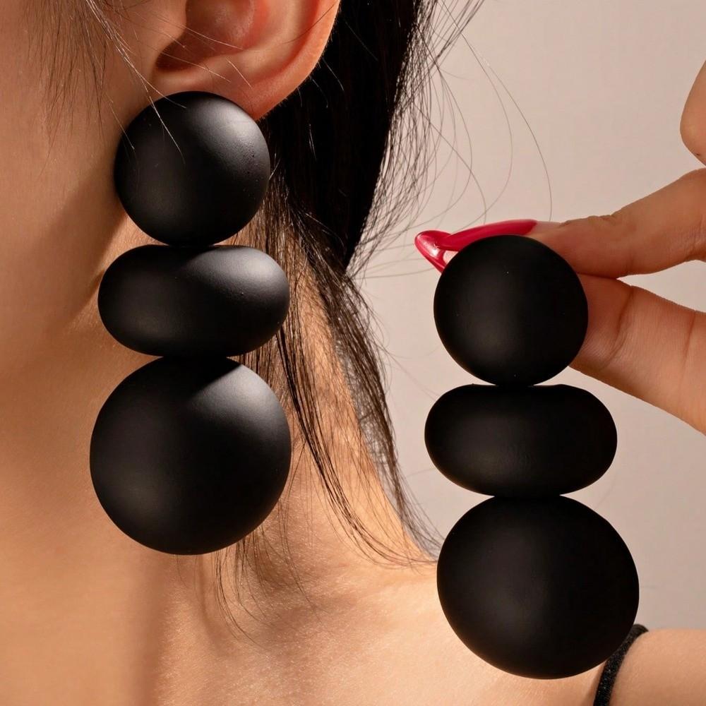 Vintage Exaggerated Round Pendant Earrings Geometric Multilayer Bohemian Dangle Earring Gold Drop Earrings Gifts