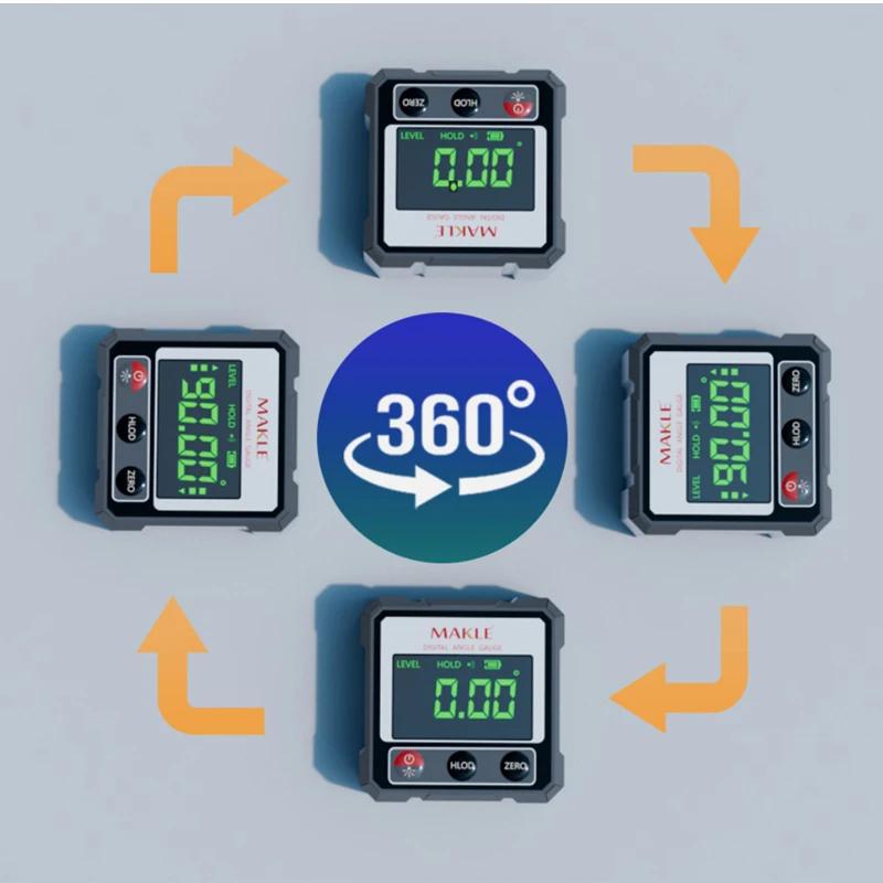 Laser Level Ruler    2-side Laser Digital Protractor InclinometerInclinometer Magnetic Base Goniometer Magnet Angle Finder