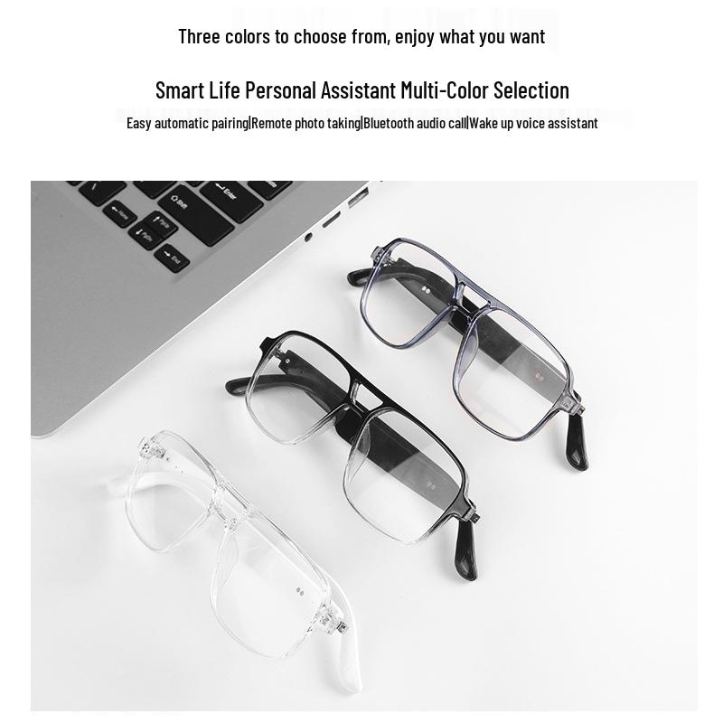 Smart Bluetooth Audio Glasses with Double Beam Photochromic Anti-Blue Light Lenses, UV Protection, and Music/Call Features