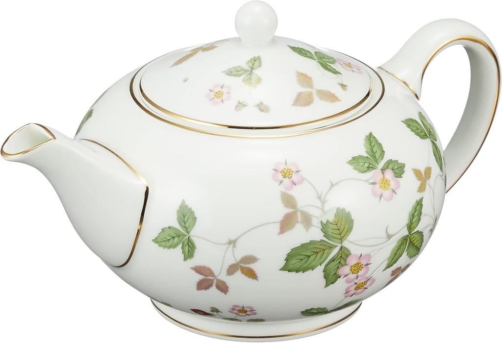 [Wedgwood Official Wedding Gift Wrapping] Wild Strawberry Teapot, Small, 600ml, Wedding Tableware, Gift for the Bride and Groom, aB50105506980,