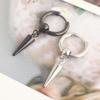 Black Series Titanium Steel Punk Style Earrings - Unisex, Korean Fashion, Unique Design