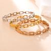 Women's Simple Versatile Stainless Steel Bracelet with Hollow Inlaid Zircon Stainless Steel Fashion Charm Niche Design for Gift