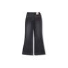 Li Ning X Pleasures Collaboration Solid Color Flared Wash Denim Pants Women bottoms Black AJQT384-1