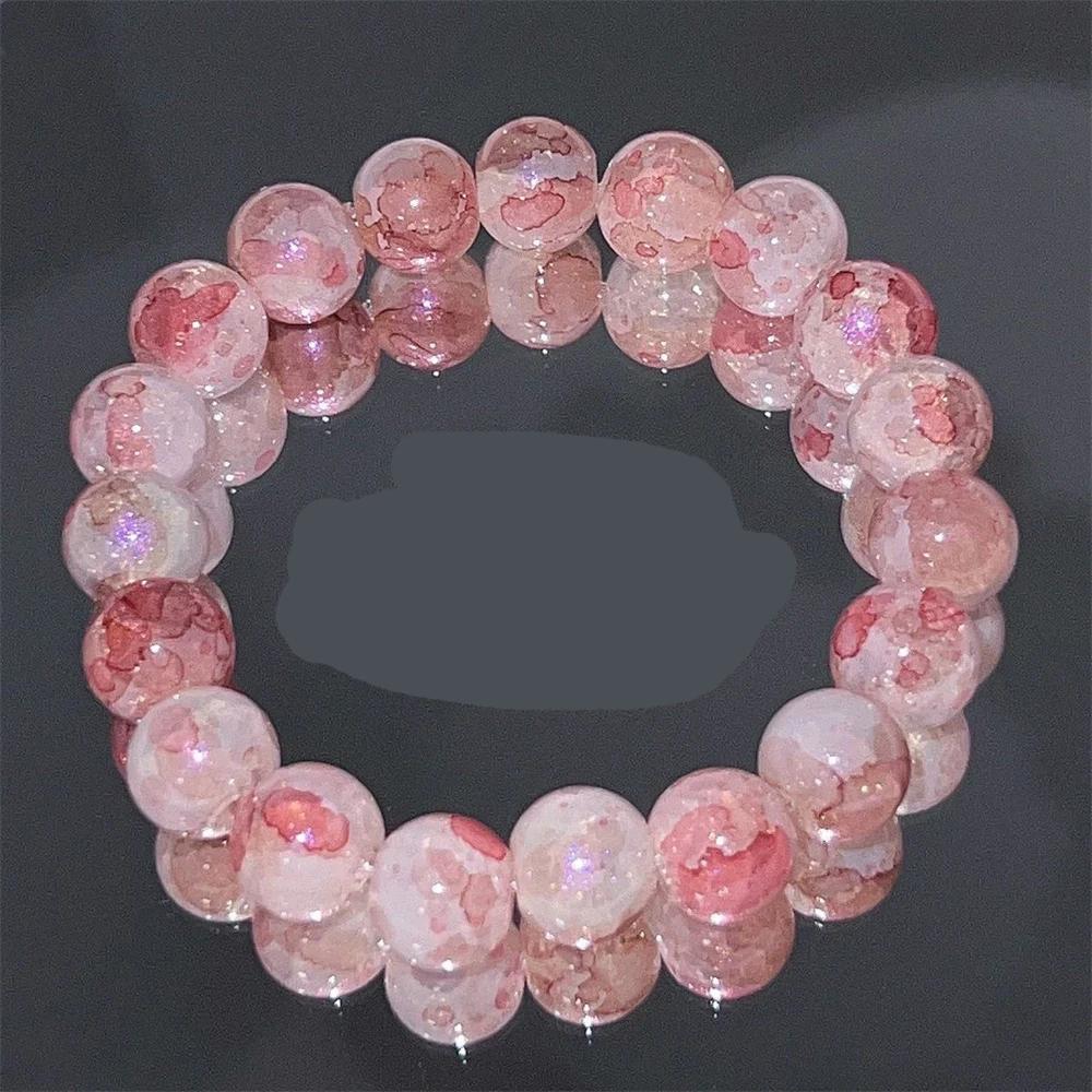 Exquisite Fashion Y2K Sweet Cherry Blossom Bracelet For Women Elegant Flower Crystal Beaded Bracelet Girl Party Jewelry Gift