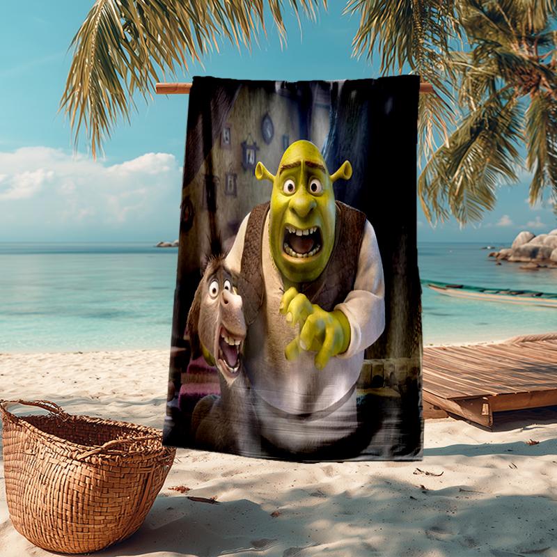 Ultra-Soft Beach Towel with Shrek Theme,Ideal for Pool - Camping, Diving - Perfect Travel Essential, Vibrant Beach Towel.