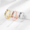 2026 Anxiety Rotating Ring Rotating Ring with Beads Silver Plated Single Coil Adjustable Ring