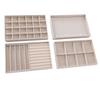 4pcs Drawer Jewelry Storage Trays Detachable Jewelry Organizer Trays for Rings Earrings Necklaces Bracelets Cream Color