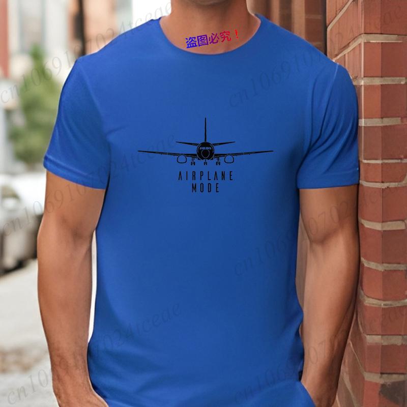 Mode Reisender Urlaub Herren Tops Kurzarm T-Shirts Flugzeug Pilot T-Shirts Flugzeugmodus Reise T-Shirts für Männer Kleidung