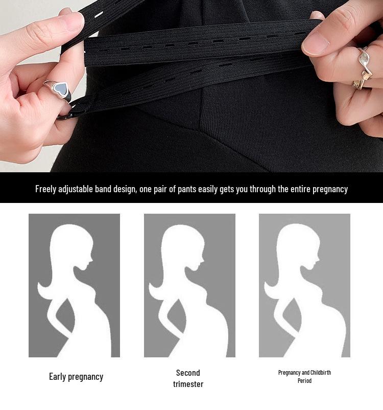 Autumn 2025 Plus Size Maternity Wide Leg Pants - Versatile Drape and Straight Fit