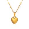 Classic Simple Luxury Gold Color Stainless Steel Heart Pendant Necklace for Women Temperament Chokers Earring Jewelry Set Gift