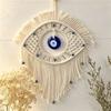 Evil Eye Macramé Wall Hanging - Handmade Boho Tapestry - 33x28cm - Lucky Amulet For Home & Bedroom