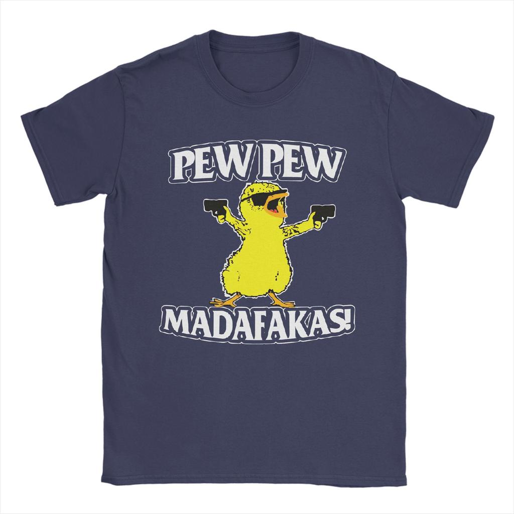 Herren T-Shirts Ente Pew Pew Madafakas Vintage Reine Baumwoll-Tees Kurzarm T-Shirts Rundhals Kleidung Übergröße