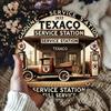 Vintage Texaco Metalowa Sztuka Ścienna Retro Kanister na Olej Okrągły Znak do Baru Kuchni Salonu